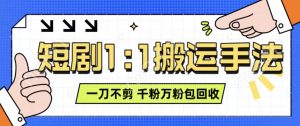 抖音短剧最新玩法,一刀不剪也能轻松过原创,一个作品3分钟,单账号收益3张,可矩阵操作【揭秘】-知一资源网