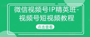 微信视频号IP精英班-视频号短视频教程-知一资源网