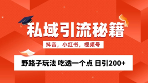 私域流量的精准化获客方法 野路子玩法 吃透一个点 日引200+ 【揭秘】-知一资源网