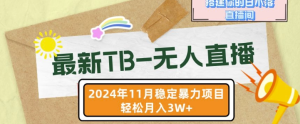 【最新TB-无人直播】11月最新,打造你的日不落直播间,轻松月入过W【揭秘】-知一资源网
