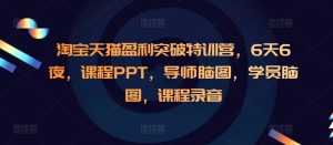 淘宝天猫盈利突破特训营,6天6夜,课程PPT,导师脑图,学员脑图,课程录音-知一资源网