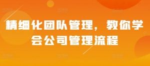 精细化团队管理,教你学会公司管理流程-知一资源网