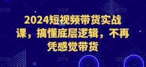 2024短视频带货实战课,搞懂底层逻辑,不再凭感觉带货-知一资源网