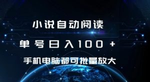 小说自动阅读 单号日入100+ 手机电脑都可 批量放大操作【揭秘】-知一资源网