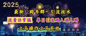 最新“跨年群”引流,流量非常猛,单日引流两人满人群,立马操作立马见效【揭秘】-知一资源网