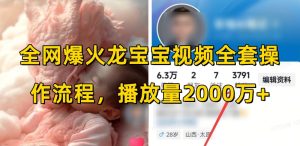 全网爆火龙宝宝视频全套操作流程,播放量2000万+-知一资源网