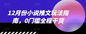 12月份小说推文玩法指南,0门槛全程干货-知一资源网