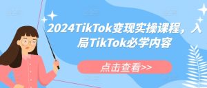 2024TikTok变现实操课程,入局TikTok必学内容-知一资源网