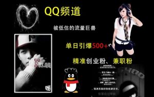 QQ频道:被低估的流量巨兽,单日引爆500+精准创业粉、兼职粉的引流秘籍-知一资源网