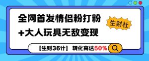 【生财36计】全网首发情侣粉打粉+大人玩具无敌变现-知一资源网