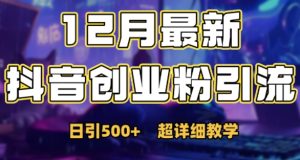 最新公开:12月份抖音日引500+创业粉秘籍-知一资源网