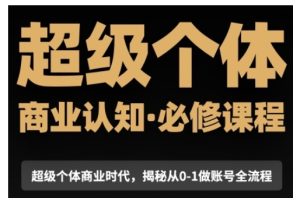 超级个体商业认知觉醒视频课,商业认知·必修课程揭秘从0-1账号全流程-知一资源网