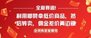 全新赛道,利用嘟赞拿低价商品,然后去闲鱼转卖佣金,差价两边赚,会网购就能挣钱-知一资源网