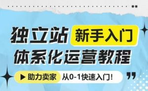 独立站新手入门体系化运营教程,助力独立站卖家从0-1快速入门!-知一资源网