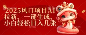 2025风口项目AI拉新,一键生成,小白轻松日入几张-知一资源网