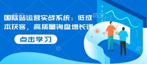 国际站运营实战系统:低成本获客,高质量询盘增长课-知一资源网