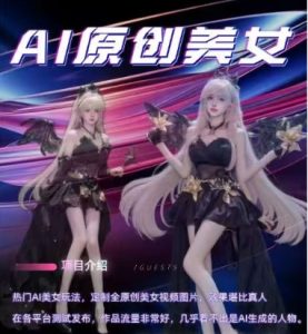 AI原创美女项目，原创AI男粉训练营，稳定变现，持续收益-知一资源网