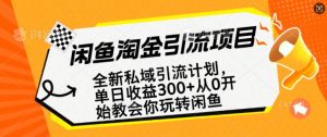 闲鱼淘金私域引流计划,从0开始玩转闲鱼,副业也可以挣到全职的工资-知一资源网