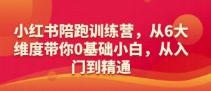 小红书陪跑训练营,从6大维度带你0基础小白,从入门到精通-知一资源网