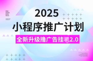 2025小程序推广计划,撸广告挂JI3.0玩法,日均5张【揭秘】-知一资源网