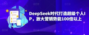 DeepSeek时代打造超级个人IP,放大营销势能100倍以上-知一资源网
