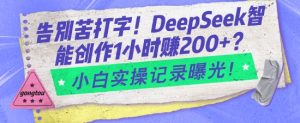 告别苦打字!DeepSeek智能创作1小时入2张?小白实操记录曝光-知一资源网