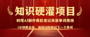 知识硬灌,10秒钟让你记住一个单词,3分钟一个视频,日入多张不是梦-知一资源网