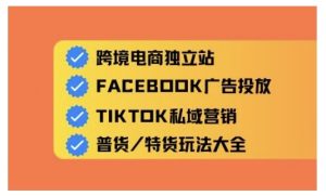 跨境电商独立站及全域流量营销,从0基础快速入门并精通跨境电商运营-知一资源网
