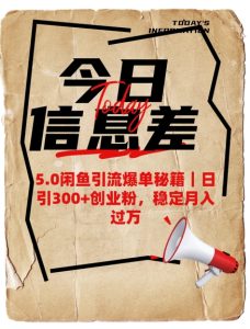 5.0闲鱼引流爆单秘籍,日引300+创业粉,稳定月入过W-知一资源网