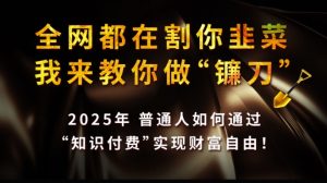 全网都在割你韭菜,我来教你做镰刀,2025普通人如何通过知识付费,实现财F自由【揭秘】-知一资源网
