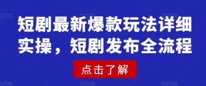 短剧最新爆款玩法详细实操,短剧发布全流程-知一资源网