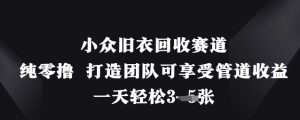 小众旧衣回收赛道，纯零撸 打造团队可享受管道收益，一天轻松3张-知一资源网