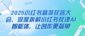 2025小红书精准获客大会,深度拆解小红书获课AI智能体,让创作更简单-知一资源网