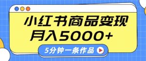 小红书字幕作品玩法,商单变现月入5k+,5分钟一条作品-知一资源网
