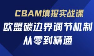 CBAM填报实战课，欧盟碳边界调节机制，从零到精通-知一资源网