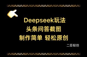 Deepseek头条问答截图，制作简单，轻松原创-知一资源网