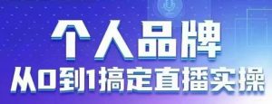 个人品牌:从0到1搞定直播实操,用直播为你的个人品牌赋能,六大实操板块,放大个人影响力-知一资源网