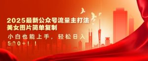 2025最新公众号流量主打法,美女图片简单复制,小白也能上手,轻松日入5张-知一资源网