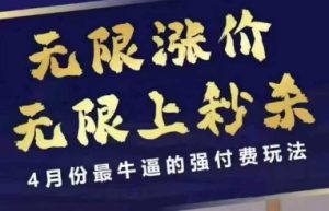 4月12号拼多多线上课，无限涨价，无限上秒杀，4月份最牛逼的强付费玩法-知一资源网