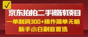 京东拍拍二手搬砖项目,一单纯利润3张,操作简单,小白兼职副业首选-知一资源网