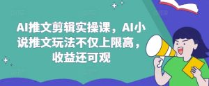AI推文剪辑实操课，AI小说推文玩法不仅上限高，收益还可观-知一资源网
