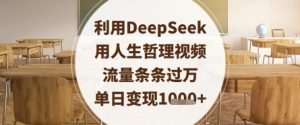 利用DeepSeek用人生哲理视频,流量条条过万,单日变现数张-知一资源网