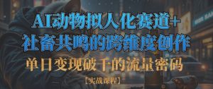 单日变现破千的流量密码,AI动物拟人化赛道+社畜共鸣的跨维度创作-知一资源网