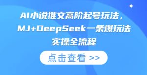 AI小说推文高阶起号玩法,MJ+DeepSeek一条爆玩法实操全流程-知一资源网