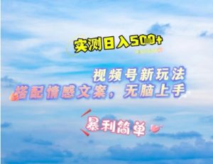 微信视频号最新玩法，表情包搭配情感文案，2分钟一条原创作品，简单好上手，轻松日入几张-知一资源网