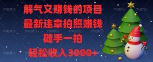 解气又挣钱的项目,最新违章拍照挣钱,随手一拍,轻松收入数张【揭秘】-知一资源网