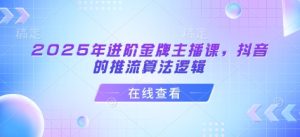 2025年进阶金牌主播课,抖音的推流算法逻辑-知一资源网