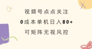 视频号点点关注,0成本单号80+,可矩阵,绿色正规,长期稳定【揭秘】-知一资源网