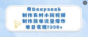 用Deepseek制作农村小院视频,制作简单流量爆炸,单日变现多张-知一资源网