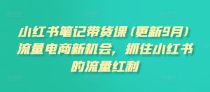 小红书笔记带货课(更新25年5月)流量电商新机会,抓住小红书的流量红利-知一资源网